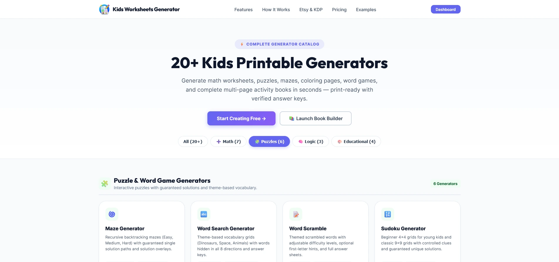 Over 20 activity generators library
